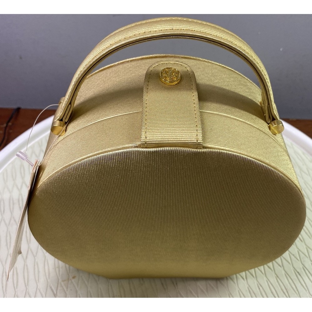 GIORGIO BEVERLY HILLS VTG. Womens Gold Round Top Handle Purse NWT 8"x2"3.5"x7.5"